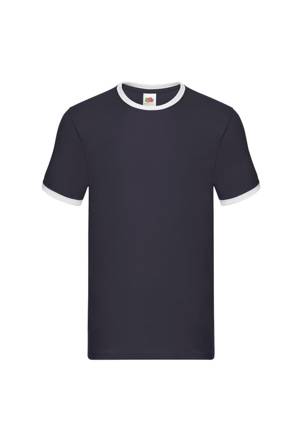 FRUIT OF THE LOOM - T-shirt Męski Ringer. Kolor: biały, wielokolorowy, niebieski
