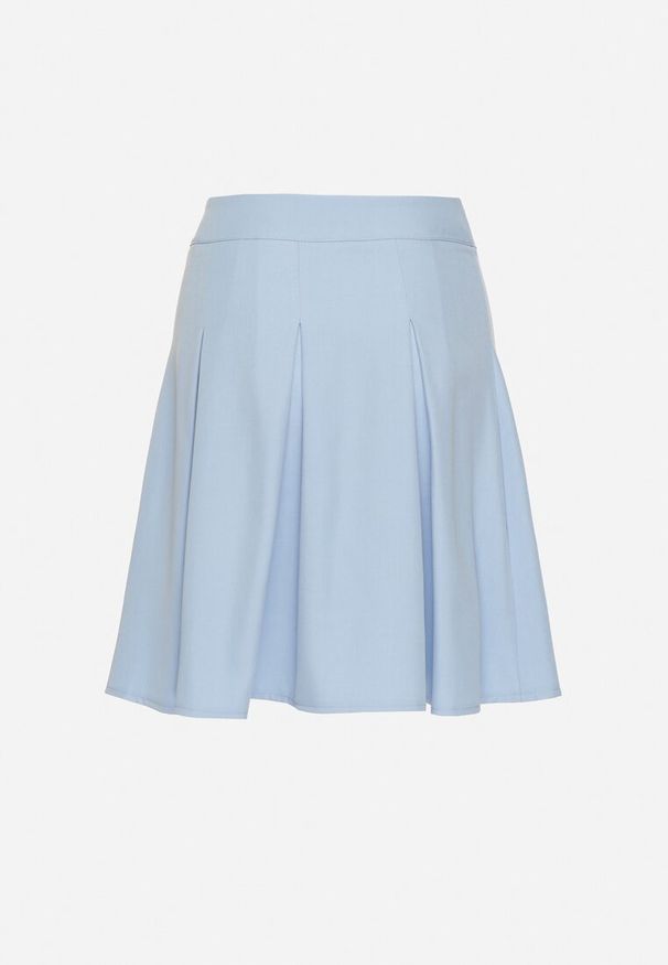 Born2be - Niebieska Rozkloszowana Spódnica z Wysokim Stanem i Plisami Redava. Okazja: na co dzień. Stan: podwyższony. Kolor: niebieski. Styl: casual