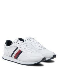 TOMMY HILFIGER - Tommy Hilfiger Sneakersy Runner Evo Lth Mix Ess FM0FM05121 Biały. Kolor: biały. Materiał: materiał #2