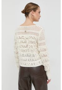 TwinSet - Twinset sweter z domieszką wełny damski kolor beżowy lekki. Kolor: beżowy. Materiał: wełna #4