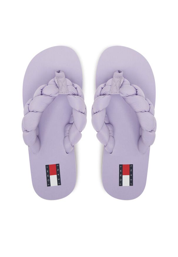 Tommy Jeans Japonki Braided Thong Beach Sandal EN0EN02877 Fioletowy. Kolor: fioletowy. Materiał: materiał