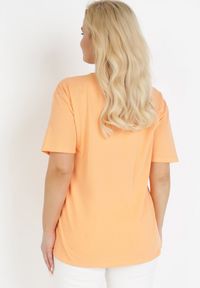 Born2be - Pomarańczowy T-shirt Paselis. Kolor: pomarańczowy. Materiał: dzianina, elastan, bawełna. Długość rękawa: krótki rękaw. Długość: krótkie #6