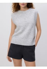 Reserved - Kamizelka z domieszką wełny - jasnoszary. Kolor: szary. Materiał: wełna