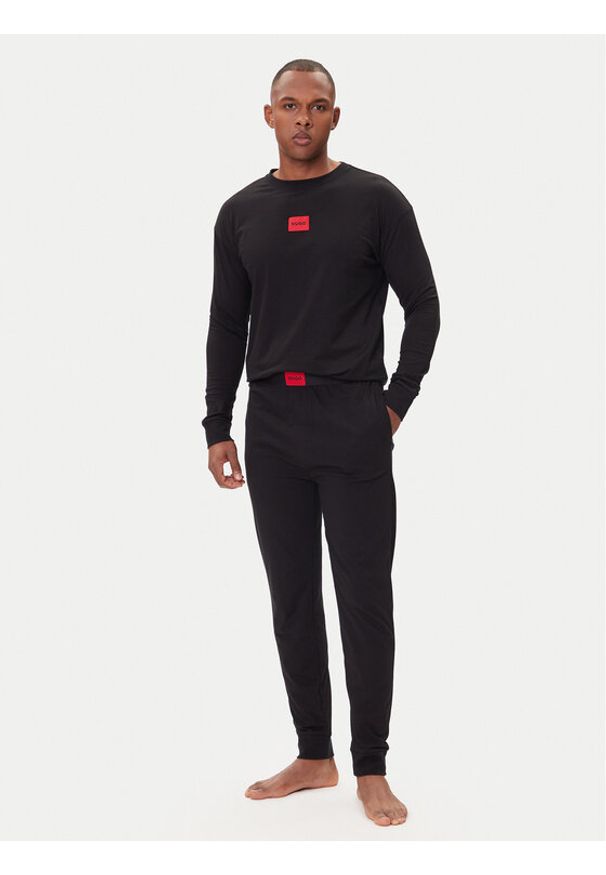 Hugo - HUGO Piżama Galaxy 50549188 Czarny Regular Fit. Kolor: czarny. Materiał: bawełna