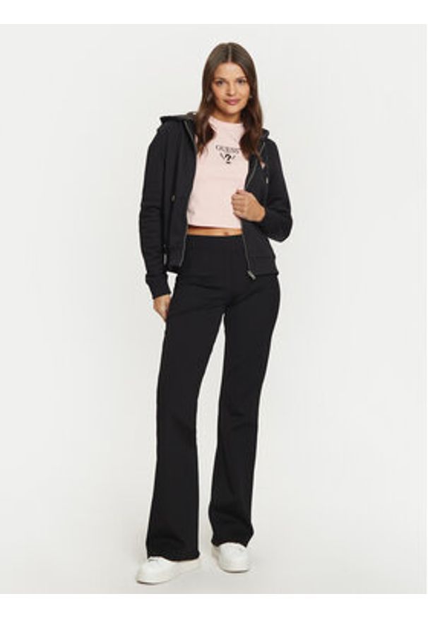 Guess Jeans Bluza GJ ZIP HOOD REG MINI W4YQ03 KC811 Czarny Regular Fit. Kolor: czarny. Materiał: bawełna