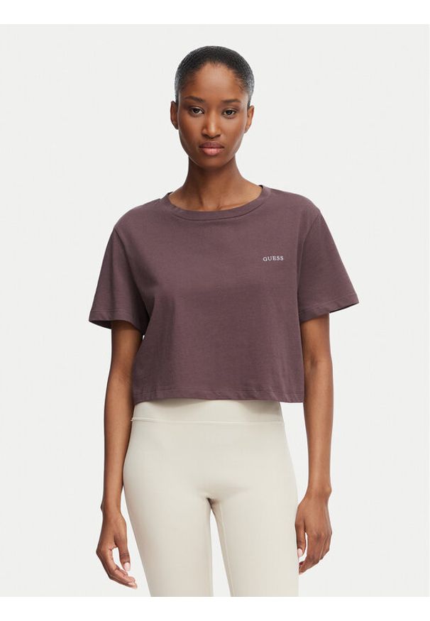 Guess T-Shirt V6GI17 K2984 Brązowy Regular Fit. Kolor: brązowy. Materiał: bawełna