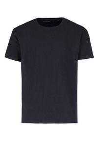 Volcano - T-shirt ze strukturą, Comfort Fit, TM-KELOS. Okazja: na co dzień. Kolor: niebieski. Materiał: dzianina, materiał. Długość rękawa: krótki rękaw. Długość: krótkie. Styl: casual #1