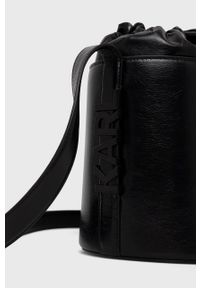 Karl Lagerfeld torebka skórzana 220W3021 kolor czarny. Kolor: czarny. Materiał: skórzane. Rodzaj torebki: na ramię #3