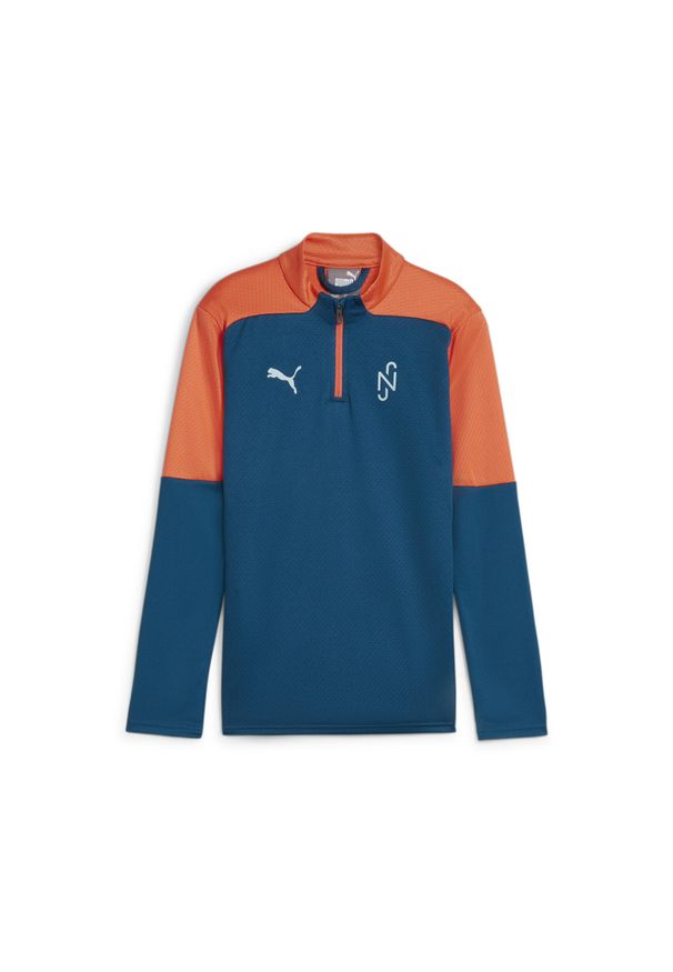 Puma - Młodzieżowa bluza piłkarska PUMA x NEYMAR JR Creativity z zamkiem błyskawicznym. Kolor: pomarańczowy, niebieski, żółty, wielokolorowy. Sport: piłka nożna