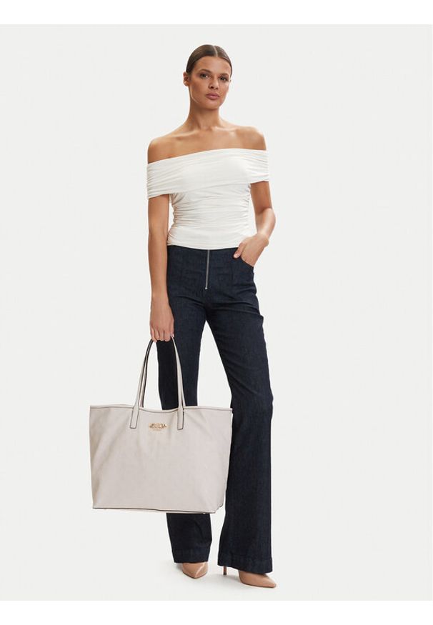 Guess Torebka Victtoria HWPD95 14290 Kremowy. Kolor: kremowy. Materiał: skórzane