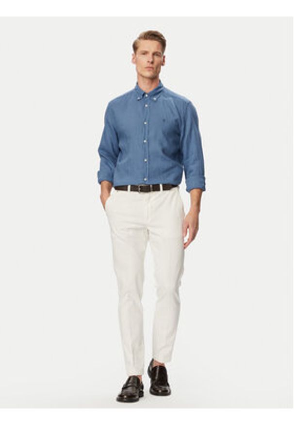 BOSS Koszula H-Liam 50556077 Niebieski Regular Fit. Kolor: niebieski. Materiał: len