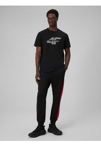 4f - 4F T-shirt regular z nadrukiem męski - czarny XL. Okazja: na co dzień. Kolor: czarny. Materiał: materiał, bawełna. Wzór: nadruk. Styl: casual #2