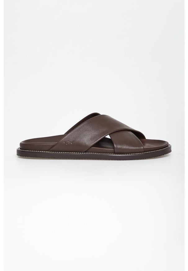 PAUL & SHARK - Klapki męskie skórzane PAUL&SHARK. Materiał: skóra