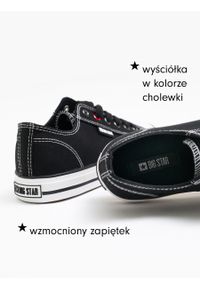 Big-Star - Klasyczne trampki męskie niskie czarne JJ174601 906. Zapięcie: sznurówki. Kolor: czarny. Materiał: guma, materiał, żakard. Styl: klasyczny