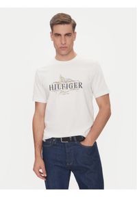 TOMMY HILFIGER - Tommy Hilfiger T-Shirt Tropical Floral MW0MW39353 Biały Regular Fit. Kolor: biały. Materiał: bawełna