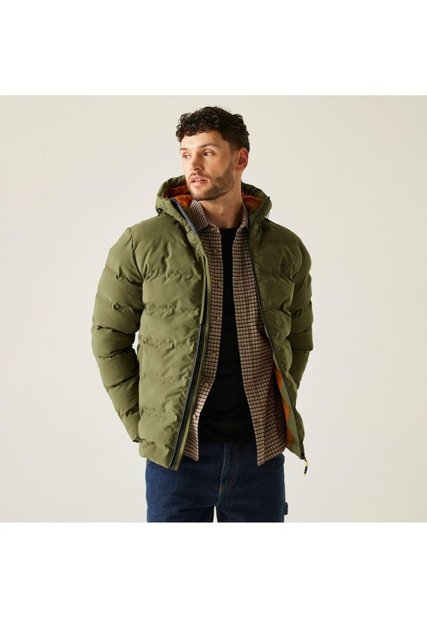 Regatta - Kurtka męska zimowa Altoro Thermal wodoodporna. Kolor: zielony. Materiał: materiał, puch. Sezon: zima. Sport: turystyka piesza