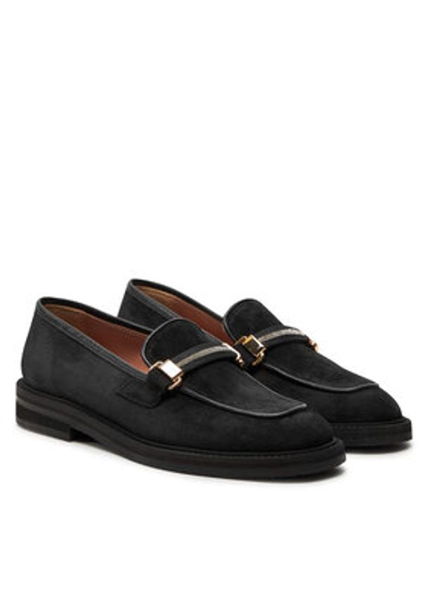 Pollini Lordsy SA10183G1LTN100A Czarny. Kolor: czarny. Materiał: zamsz, skóra