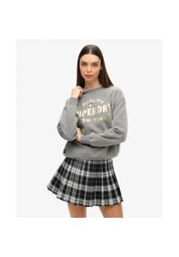 Bluza turystyczna damska Superdry Luxe Metallic. Kolor: szary. Materiał: poliester, bawełna