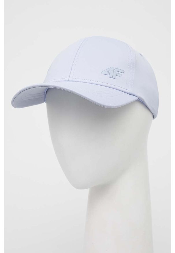 4f - 4F czapka z daszkiem kolor fioletowy gładka. Kolor: fioletowy. Wzór: gładki