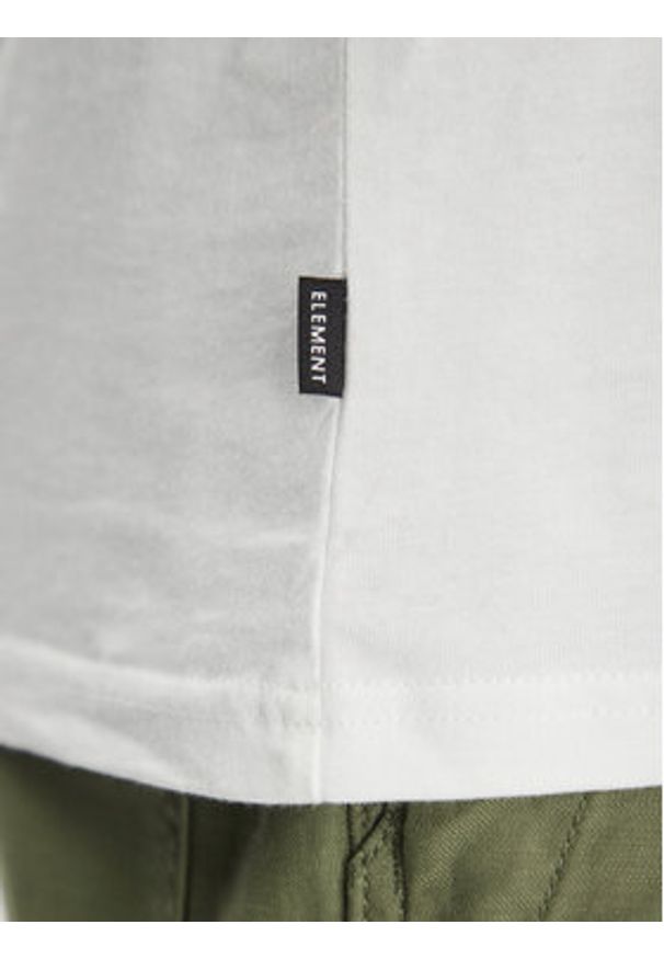 Element T-Shirt ELYZT00496 Biały Regular Fit. Kolor: biały. Materiał: bawełna