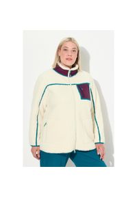 ULLA POPKEN - Damskie Kurtka z pluszowego polaru stójka 2-kierunkowy zamek błyskawiczny. Typ kołnierza: kołnierzyk stójkowy. Kolekcja: plus size. Kolor: beżowy. Materiał: poliester, materiał #1