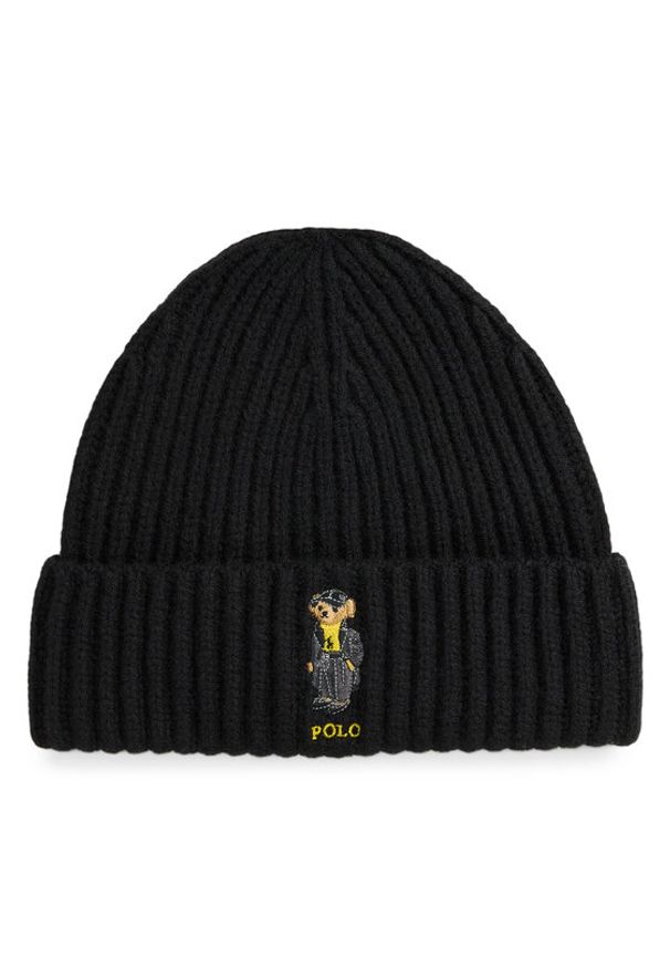 Polo Ralph Lauren Czapka 455P04659001 Czarny. Kolor: czarny. Materiał: materiał, wełna
