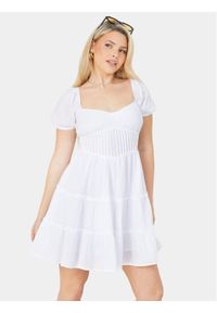 Brave Soul Sukienka letnia LDRW-654BELINDAW Biały Straight Fit. Kolor: biały. Materiał: bawełna. Sezon: lato #1