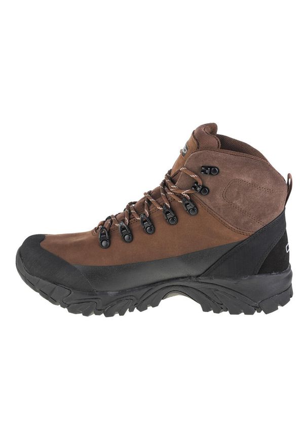 Buty trekkingowe męskie CMP Dhenieb WP. Wysokość cholewki: za kostkę. Zapięcie: sznurówki. Kolor: wielokolorowy, czarny, brązowy. Materiał: guma, materiał, skóra, syntetyk. Szerokość cholewki: normalna