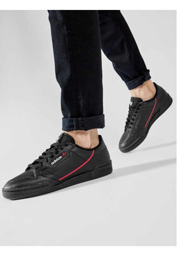 Adidas - adidas Sneakersy Continental 80 G27707 Czarny. Kolor: czarny. Materiał: skóra