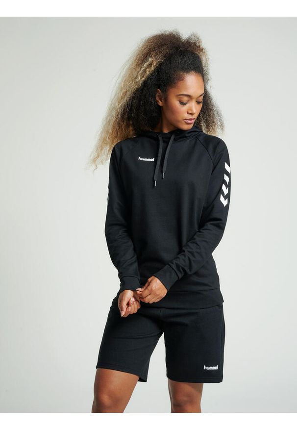 Bluza sportowa z kapturem damska Hummel Go Cotton Hoodie Woman. Typ kołnierza: kaptur. Kolor: czarny