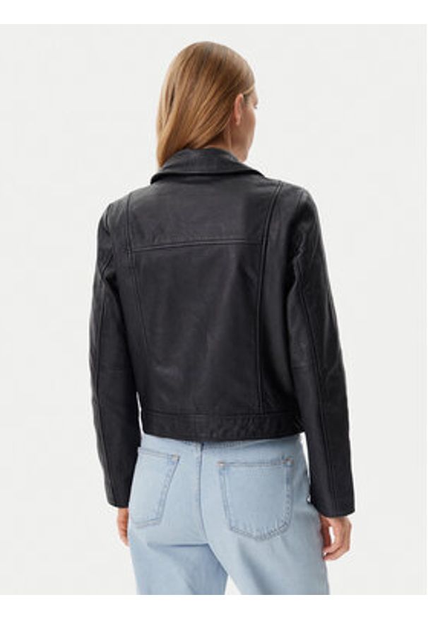 Mustang Kurtka skórzana Kata 310-24-082 Czarny Regular Fit. Kolor: czarny. Materiał: skóra