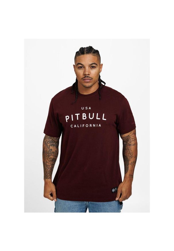 PITBULL - Koszulka bawełniana sportowa t-shirt dla dorosłych Garment Washed USA Cal. Kolor: biały, czerwony, brązowy, wielokolorowy. Materiał: bawełna