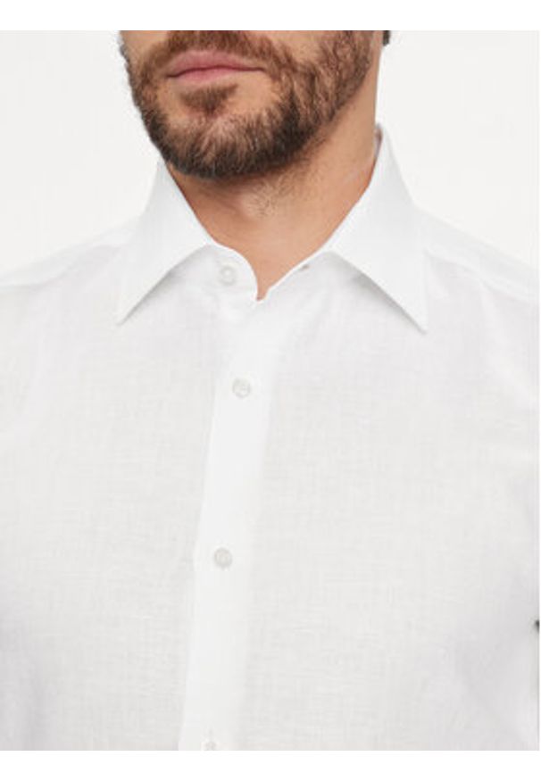 BOSS - Boss Koszula H Hank Kent C1 214 50490234 Biały Slim Fit. Typ kołnierza: kołnierzyk klasyczny. Kolor: biały. Materiał: len