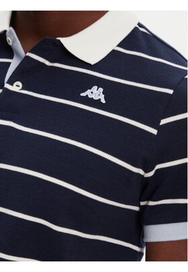 Robe di Kappa Polo Masao 64131FW Granatowy Slim Fit. Typ kołnierza: polo. Kolor: niebieski. Materiał: bawełna
