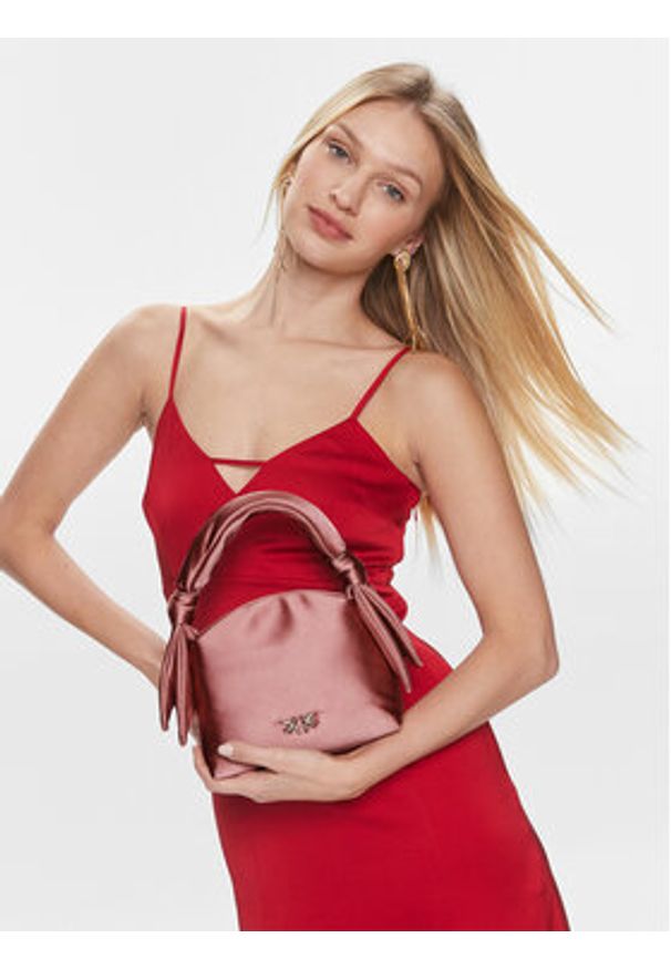 Pinko Torebka Knots Mini Pouch Satin PE 24 PLTT 102770 A1KA Różowy. Kolor: różowy
