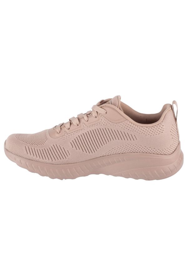 skechers - Buty do chodzenia damskie Skechers Bobs Squad Chaos. Zapięcie: sznurówki. Kolor: beżowy. Materiał: materiał, syntetyk. Szerokość cholewki: normalna. Sport: turystyka piesza