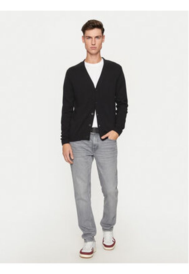 Replay - REPLAY Kardigan UK4456.000.G23138B Czarny Regular Fit. Kolor: czarny. Materiał: bawełna