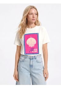 Reserved - T-shirt z nadrukiem - biały. Kolor: biały. Materiał: bawełna, dzianina. Wzór: nadruk #1