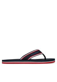 TOMMY HILFIGER - Tommy Hilfiger Japonki Comfort Hilfiger Beach Sandal FM0FM05510 Granatowy. Kolor: niebieski. Materiał: materiał