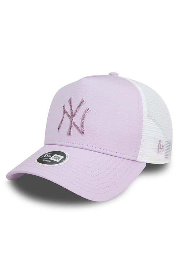 New Era Czapka z daszkiem Mlb Rhinestone Trucker Nyy 60503566 Różowy. Kolor: różowy. Materiał: materiał