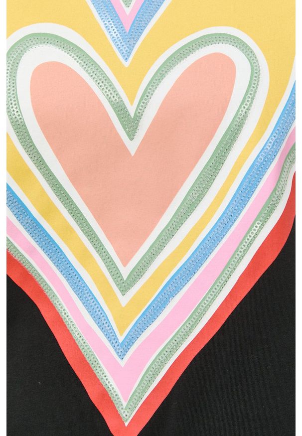 Love Moschino sukienka bawełniana kolor czarny mini prosta. Okazja: na co dzień. Kolor: czarny. Materiał: bawełna. Długość rękawa: krótki rękaw. Typ sukienki: proste. Styl: casual. Długość: mini
