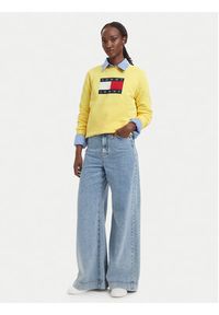 Tommy Jeans Bluza Flag DW0DW22564 Żółty jasny Regular Fit. Kolor: żółty. Materiał: bawełna #2