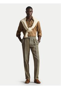 Polo Ralph Lauren Koszula 710966294505 Brązowy Regular Fit. Typ kołnierza: polo. Kolor: brązowy. Materiał: len #5