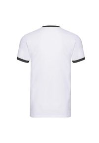 FRUIT OF THE LOOM - T-shirt Męski Ringer. Kolor: biały, wielokolorowy, czarny