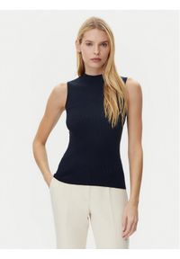 BOSS Bluzka Feskies 50473237 Granatowy Slim Fit. Kolor: niebieski. Materiał: wiskoza #1