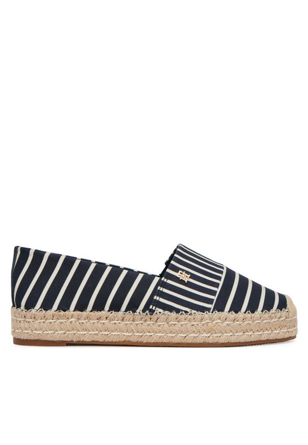 TOMMY HILFIGER - Tommy Hilfiger Espadryle Th Platform Espadrille Stripes FW0FW09143 Granatowy. Kolor: niebieski. Materiał: materiał. Obcas: na platformie