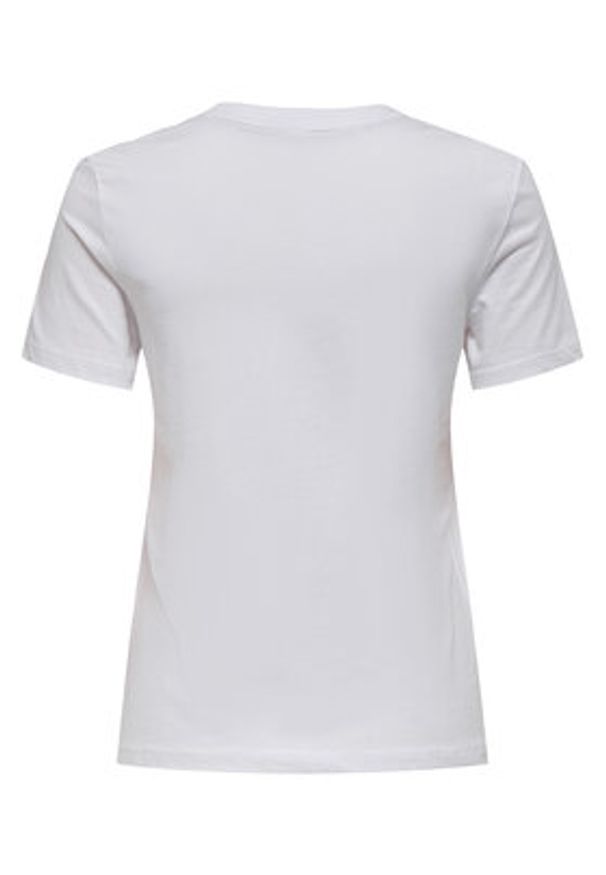 only - ONLY T-Shirt Fun Life 15349901 Biały Regular Fit. Kolor: biały. Materiał: bawełna