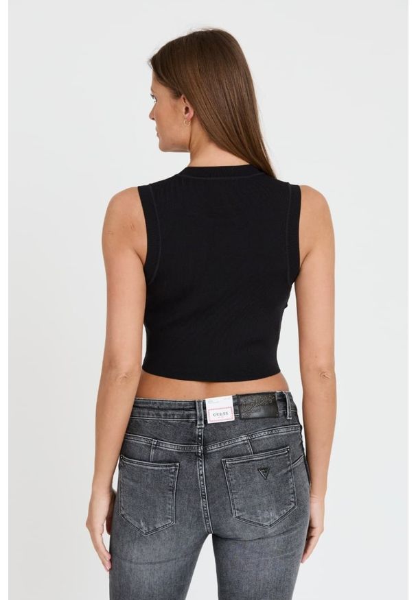 Guess - GUESS Czarny damski top Alexia Tank, Rozmiar L. Kolor: czarny