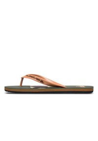 Quiksilver - Klapki dla Mężczyzn MOLOKAI STRIPE 25 Brązowy. Okazja: na plażę. Kolor: zielony. Materiał: guma, syntetyk, materiał. Styl: sportowy
