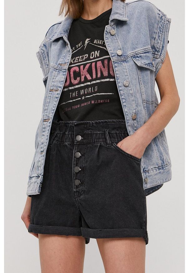 only - Only - Szorty jeansowe. Okazja: na co dzień. Kolor: szary. Materiał: jeans. Wzór: gładki. Styl: casual